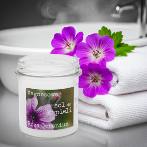 Magnezowa sól do kąpieli. Róża - Geranium