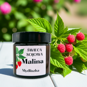 Świeca sojowa. Malina